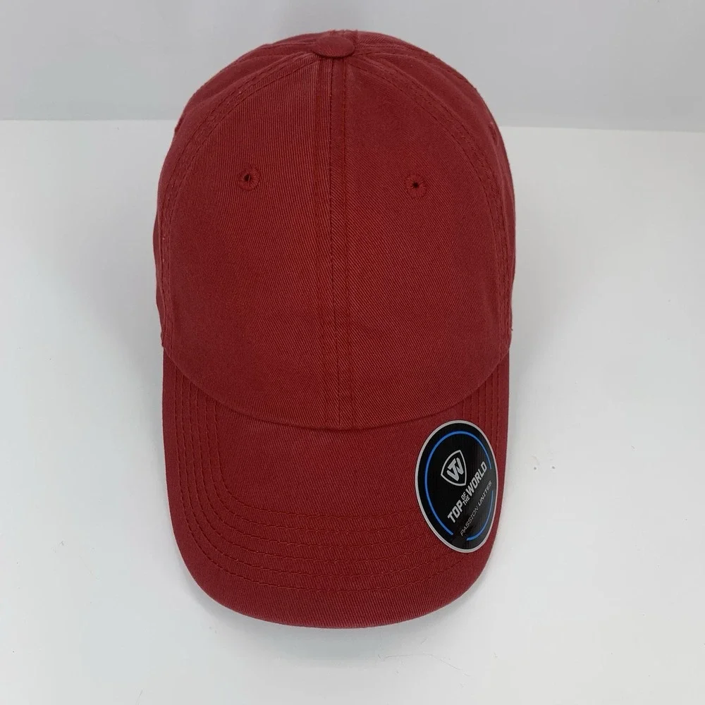 Top of the World Blank Hat Crimson Red Adjustable Strap TOW Dad Baseball Cap